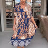 Analie | Bedrucktes, lockeres Midikleid mit V-Ausschnitt