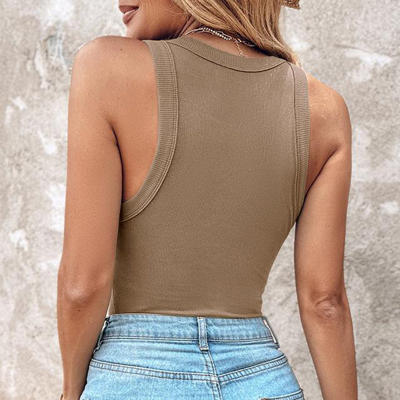 Edna | Geripptes Tanktop mit integriertem BH für Frauen