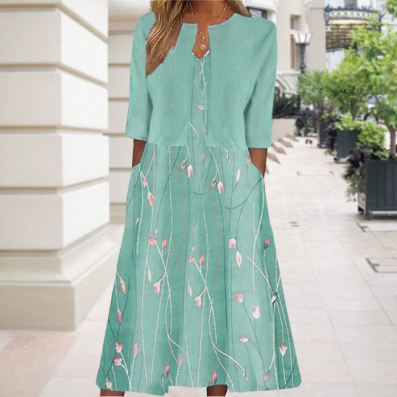 Elvina | Zweiteiliges Midikleid mit Blumenmuster