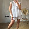 Harold | Damen-Set aus Shorts und Top mit Rüschen aus Käsetuch