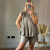Harold | Damen-Set aus Shorts und Top mit Rüschen aus Käsetuch