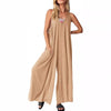 Heaven | Damen Casual V-Ausschnitt ärmellose Weitbein-Jumpsuit