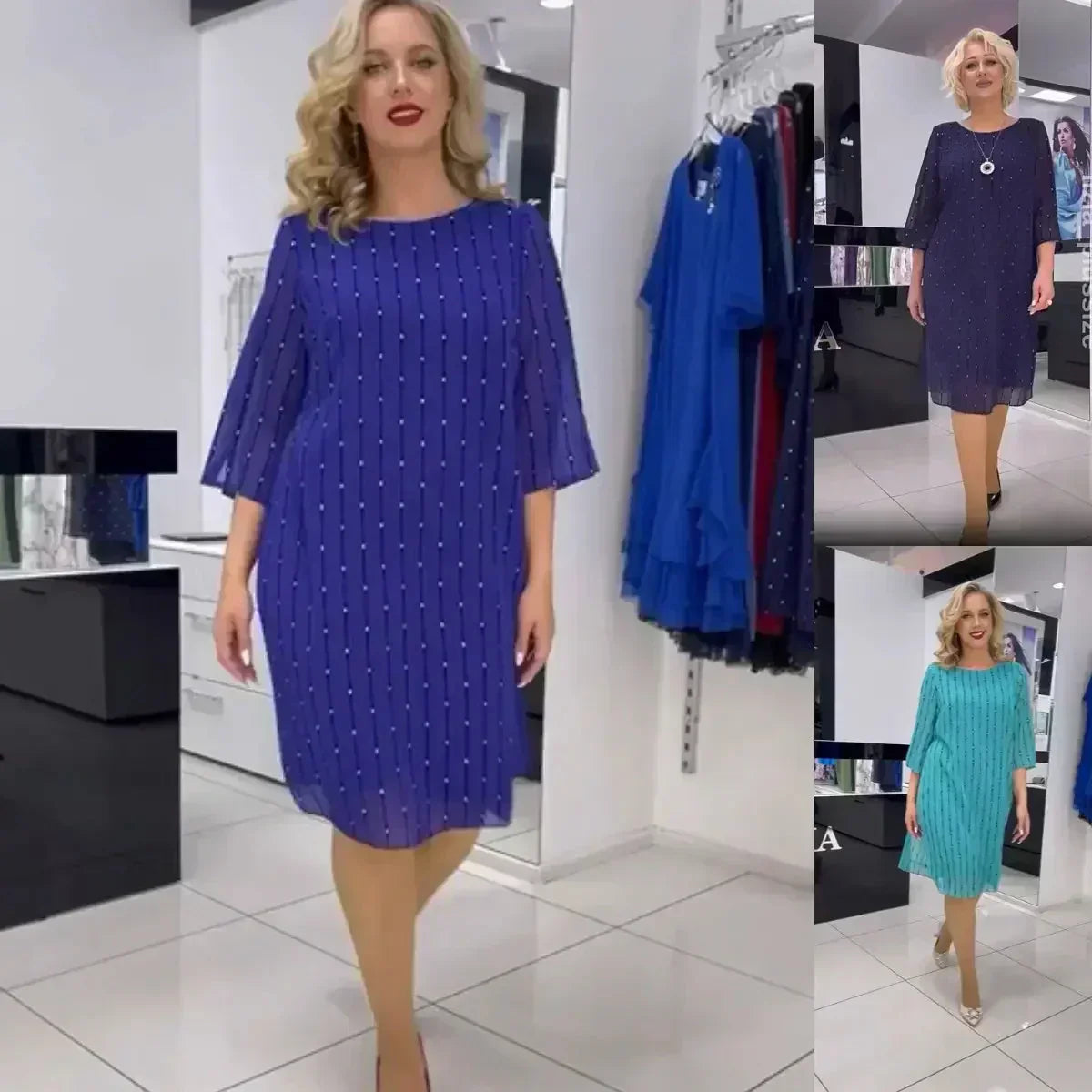 Stacie | Modisches Kleid mit Rundhalsausschnitt für Damen