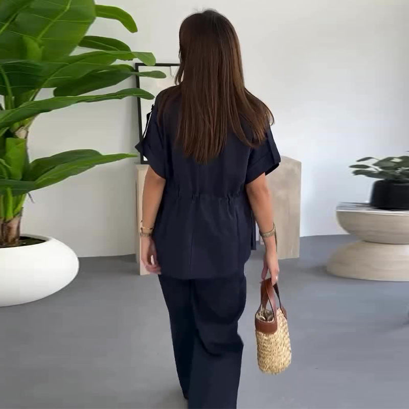 Augustina | Zweiteiler Arbeitskleidung Casual mit Kordelzug für Damen