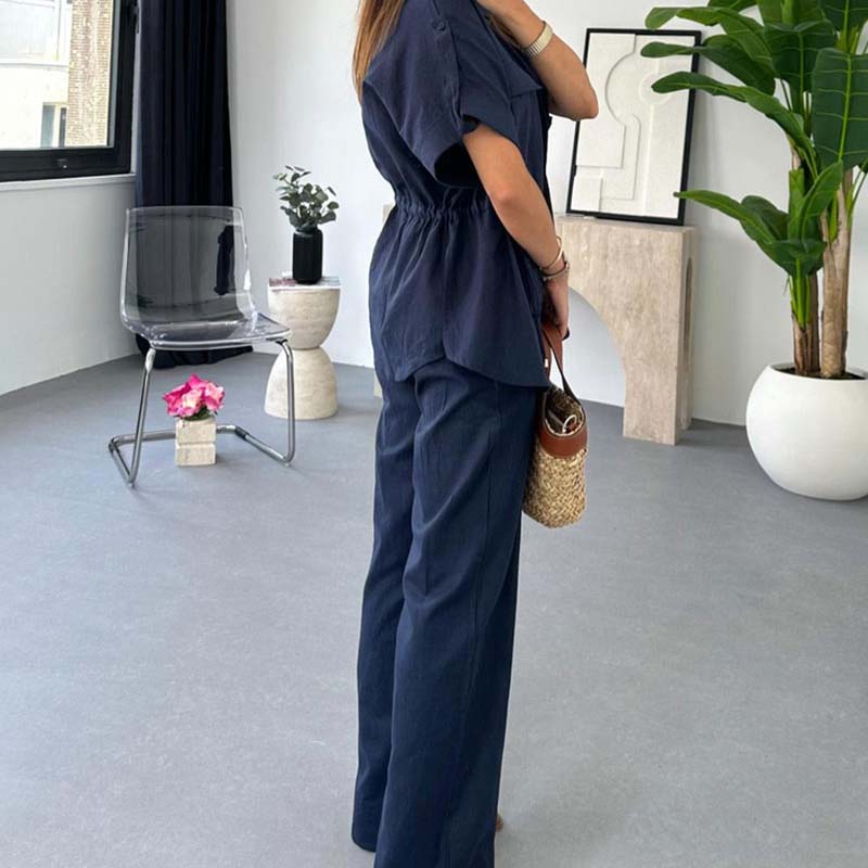Augustina | Zweiteiler Arbeitskleidung Casual mit Kordelzug für Damen