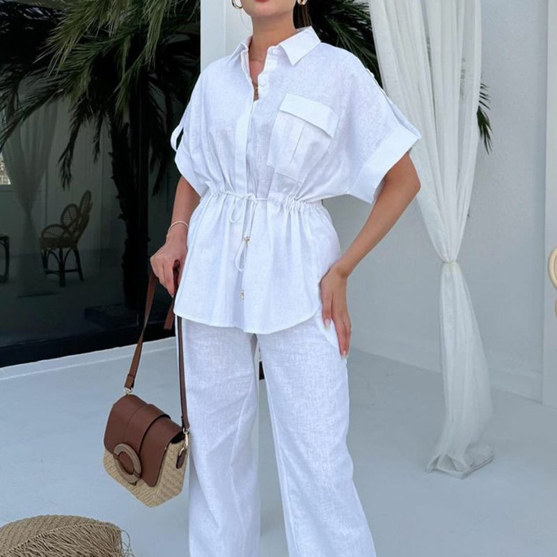 Augustina | Zweiteiler Arbeitskleidung Casual mit Kordelzug für Damen