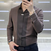 Tru | Herren Business Casual Patchwork Hemd