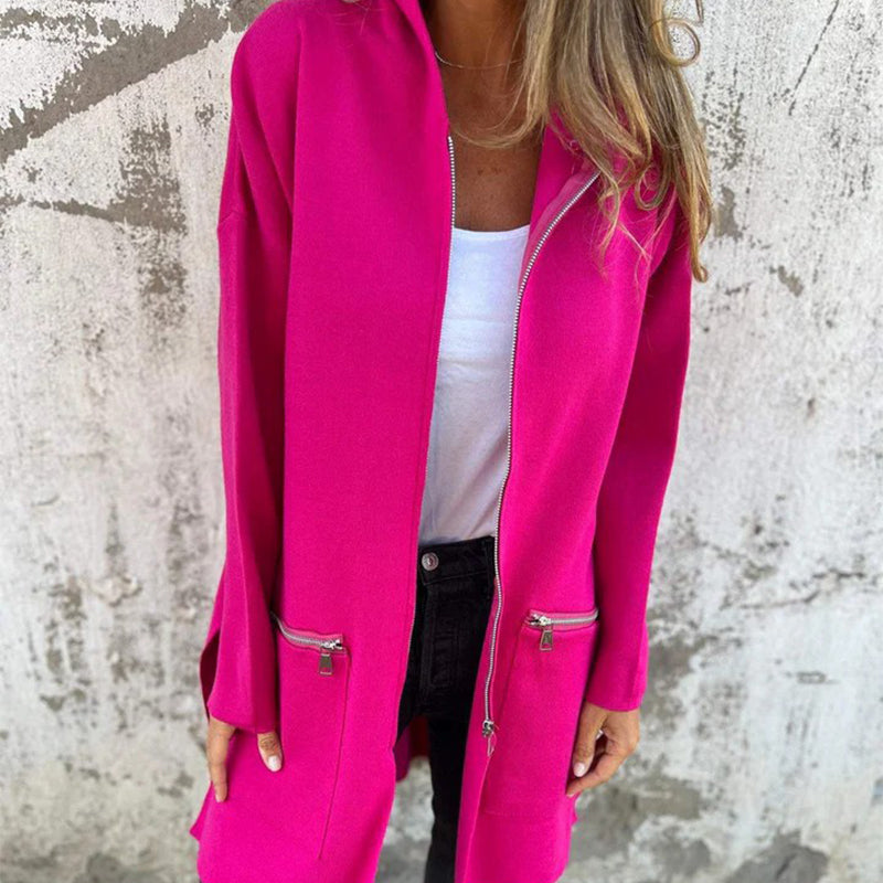 Ivana | Modische lässige Kapuzenpullover mit langen Ärmeln und Reißverschluss