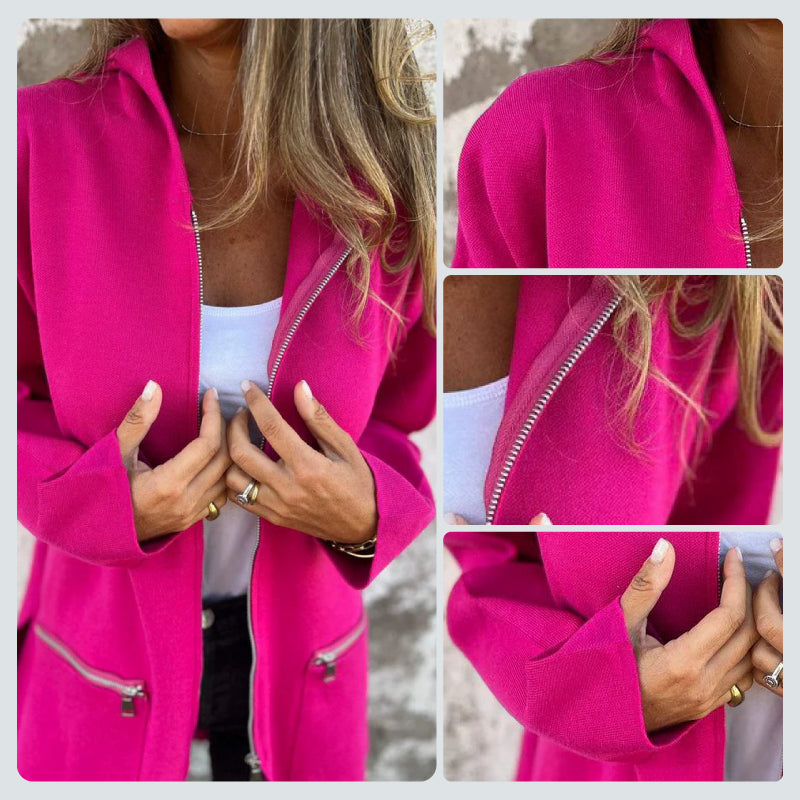 Ivana | Modische lässige Kapuzenpullover mit langen Ärmeln und Reißverschluss
