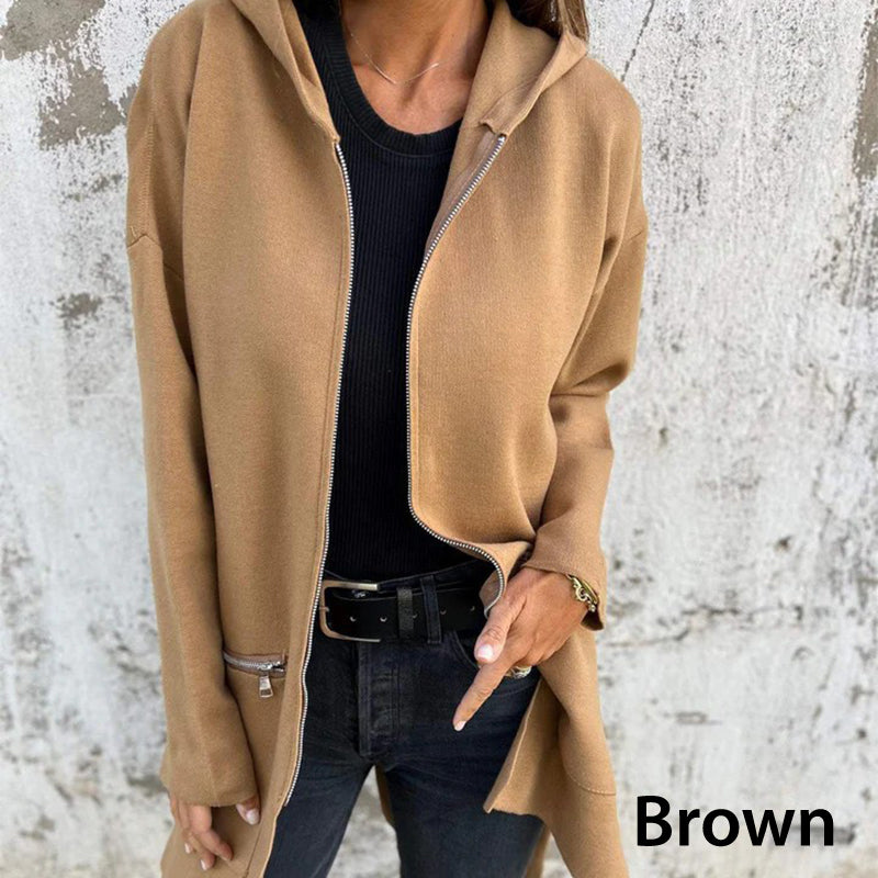 Ivana | Modische lässige Kapuzenpullover mit langen Ärmeln und Reißverschluss