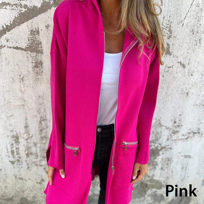 Ivana | Modische lässige Kapuzenpullover mit langen Ärmeln und Reißverschluss