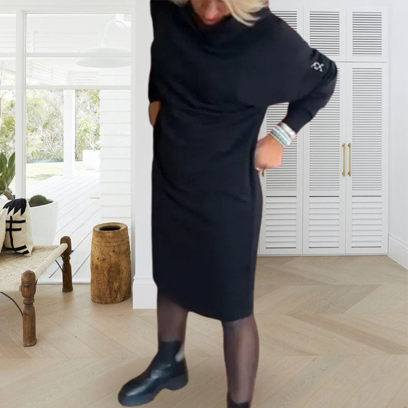 Xavier | Damen Kapuzenkleid mit Baumwollfutter und Taschen