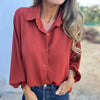 Rivera | HEISSER VERKAUF 50% Elegantes einfarbiges Button-Up-Hemd für Damen