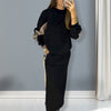 Alberta | Color blocking set with long-sleeved top and shared skirt