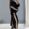 Alberta | Color blocking set with long-sleeved top and shared skirt