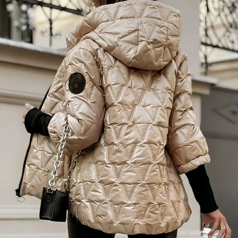 Adrian | ❄️Saisonrabatt 55%❄️Gepatchte Baumwollkapuzenjacke für Damen für Herbst und Winter