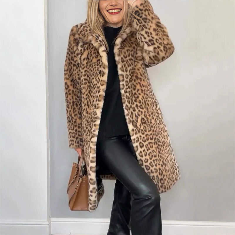 Leona | Mittellange Leopardenjacke für Damen