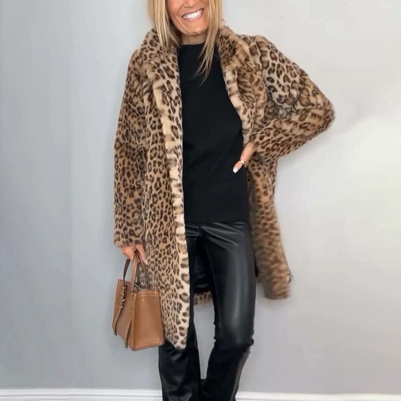 Leona | Mittellange Leopardenjacke für Damen