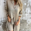 Arleine | Zweiteiliges Set aus langärmeligem Shirt und Shorts für Damen