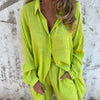 Arleine | Zweiteiliges Set aus langärmeligem Shirt und Shorts für Damen