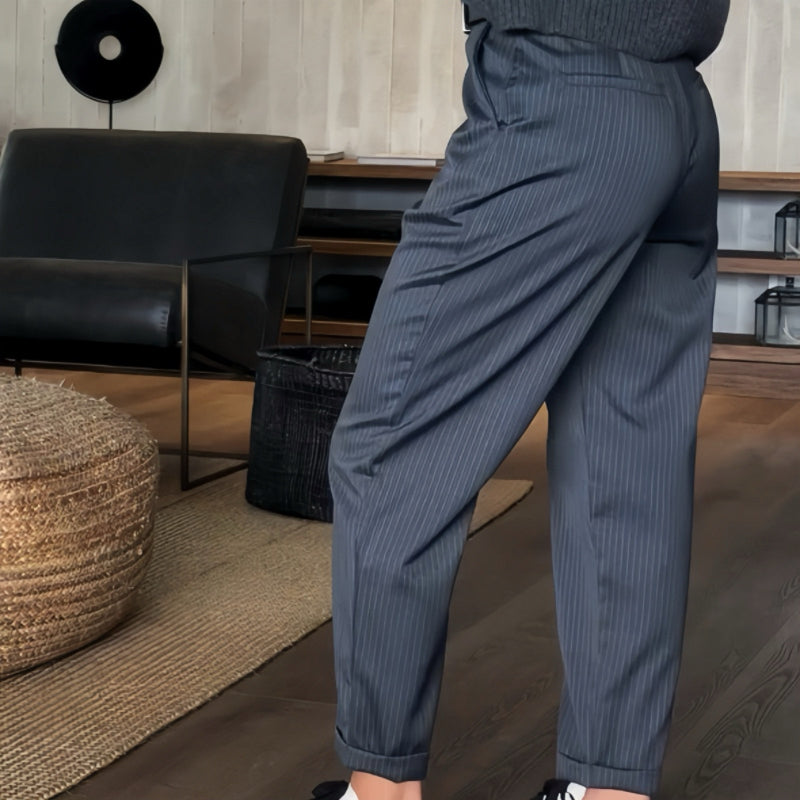 Kate | Hochtaillierte, lässige, gerade Blazer-Hose für Frauen