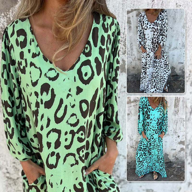 Freja | Flowy V-Hals Kleid mit Taschen