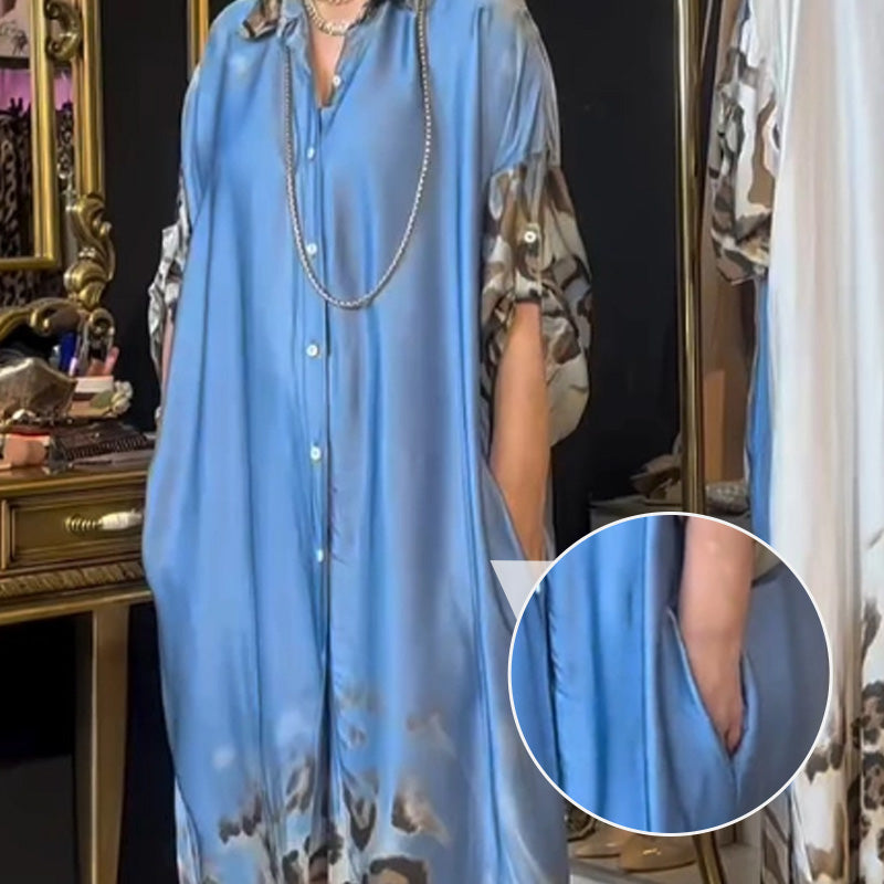 Alina | Maxikleid mit Revers und Aufdruck für Damen