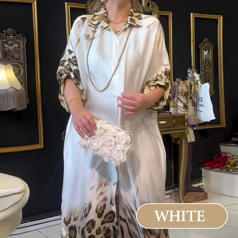 Rosenda | Maxikleid mit Revers und Aufdruck für Damen