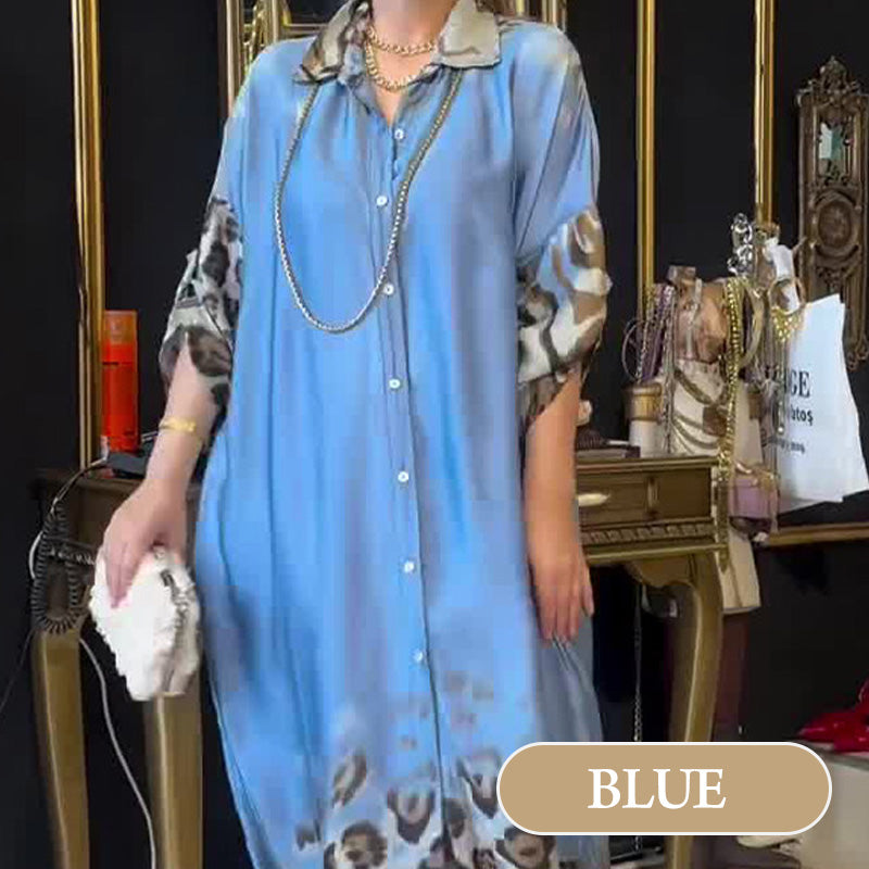 Alina | Maxikleid mit Revers und Aufdruck für Damen
