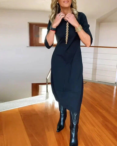 Matias | ✨Langärmeliges Kleid mit Rundhalsausschnitt