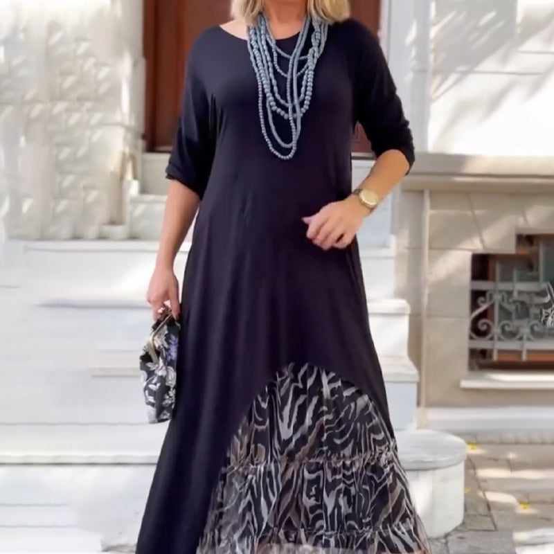 Liana | Longsleeve Midi Kleid mit Leopardenmuster