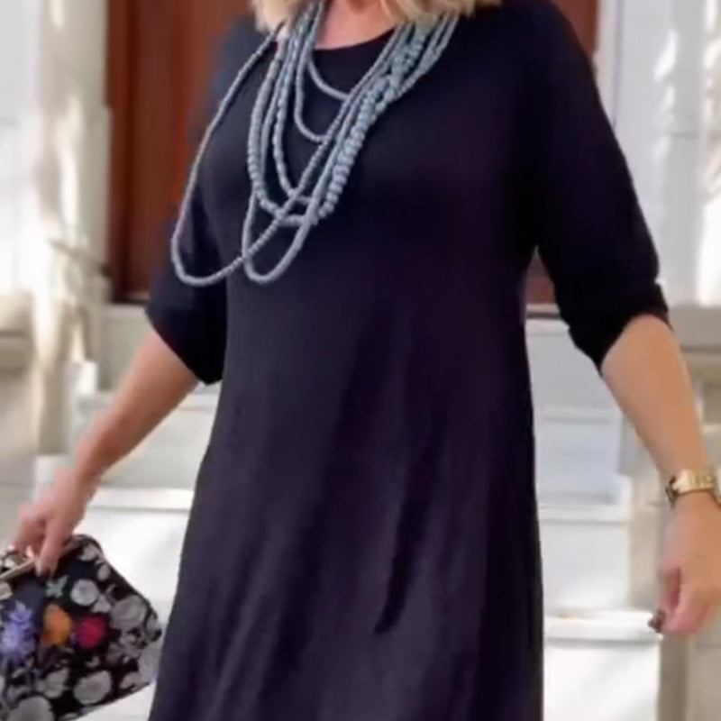 Liana | Longsleeve Midi Kleid mit Leopardenmuster