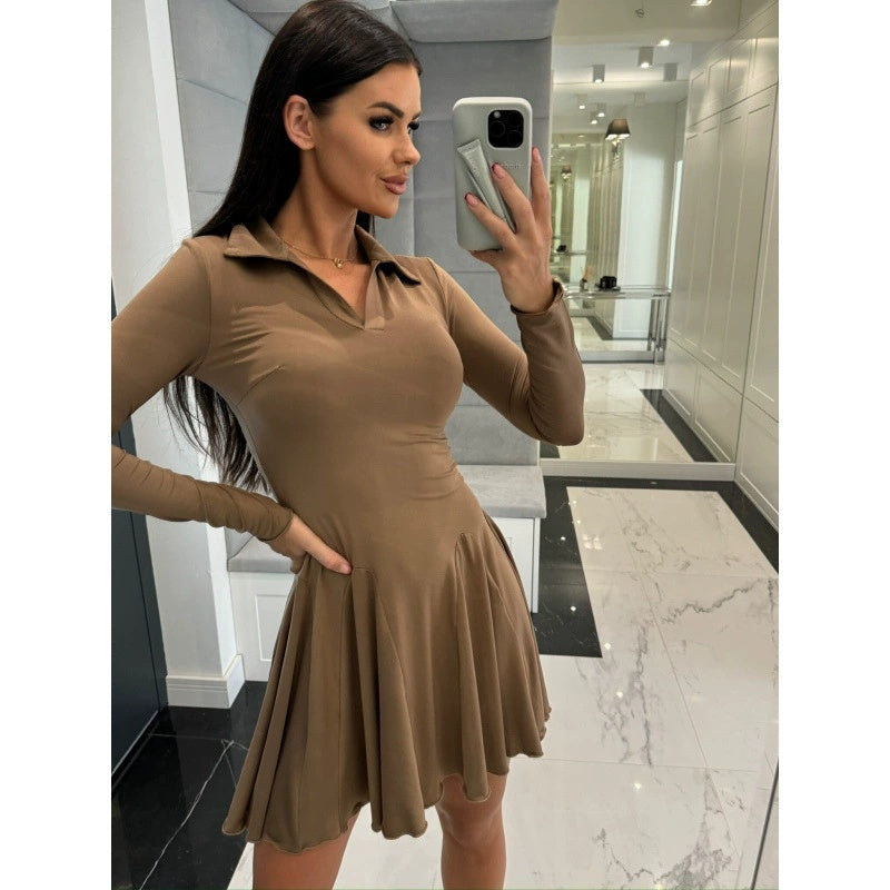 Bea | Elegantes Skaterkleid mit langen Ärmeln