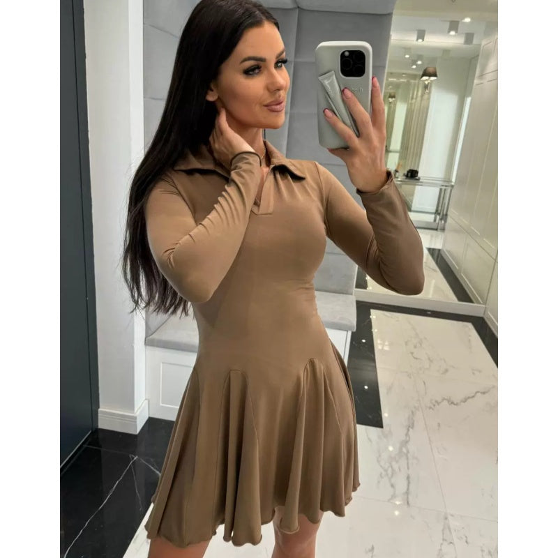 Bea | Elegantes Skaterkleid mit langen Ärmeln