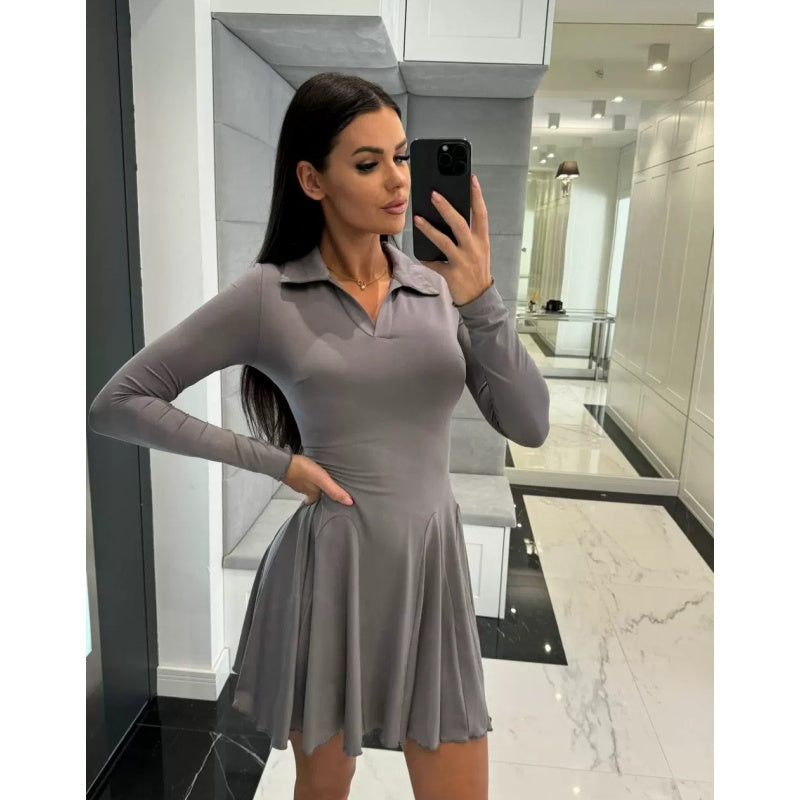 Bea | Elegantes Skaterkleid mit langen Ärmeln