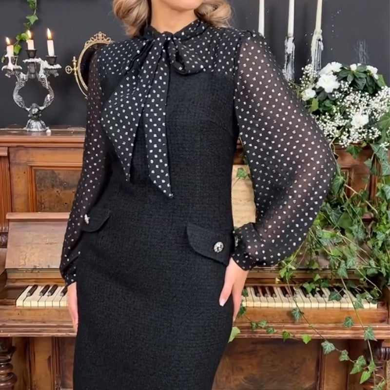 Lara | Elegantes Kleid mit Schleifenkragen