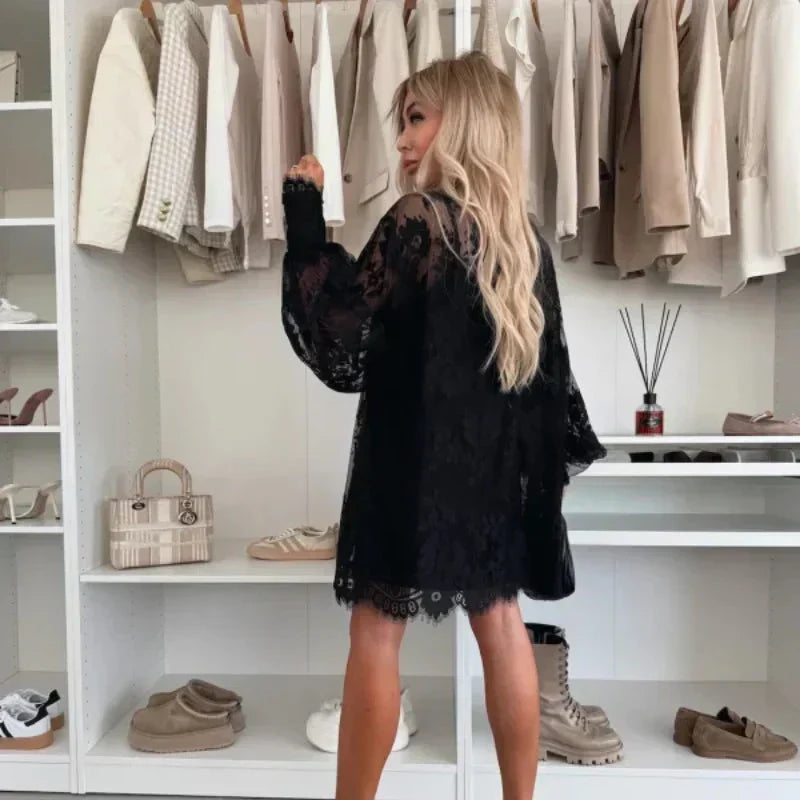 Katrina | 💖Limitierter Verkauf 50% Rabatt💖Spitzen-Minikleid mit Schleifenhal