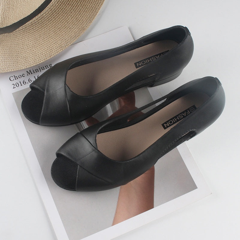 Abrinica | Chunky Block Heels mit Ausschnitten – Aprikose, Orange, Bequeme Alltagsschuhe