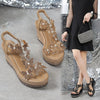 Petra | Sandalen mit offener Spitze und Glitzer-Schmetterling-Verzierung