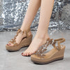 Petra | Sandalen mit offener Spitze und Glitzer-Schmetterling-Verzierung