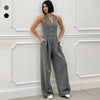 Narella | Ärmelloser Jumpsuit mit Knöpfen und Weitem Bein für Damen