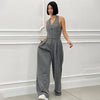 Narella | Ärmelloser Jumpsuit mit Knöpfen und Weitem Bein für Damen