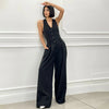 Narella | Ärmelloser Jumpsuit mit Knöpfen und Weitem Bein für Damen