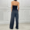 Narella | Ärmelloser Jumpsuit mit Knöpfen und Weitem Bein für Damen