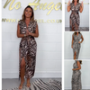 Leona | Sexy Damenkleid mit tiefem V-Ausschnitt und Leopardenprint