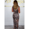 Leona | Sexy Damenkleid mit tiefem V-Ausschnitt und Leopardenprint
