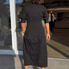 Elena | Midikleid mit V-Ausschnitt und Reverskragen