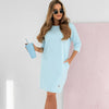 Audrey | Frühlingsangebote Rundhals-Kleid mit 3/4-Ärmeln und Taschen