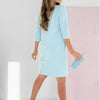Audrey | Frühlingsangebote Rundhals-Kleid mit 3/4-Ärmeln und Taschen