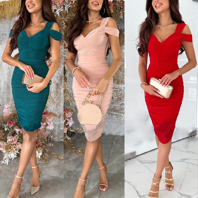 Beverly | Sexy, schulterfreies, figurbetontes Kleid im Slim Fit für Damen